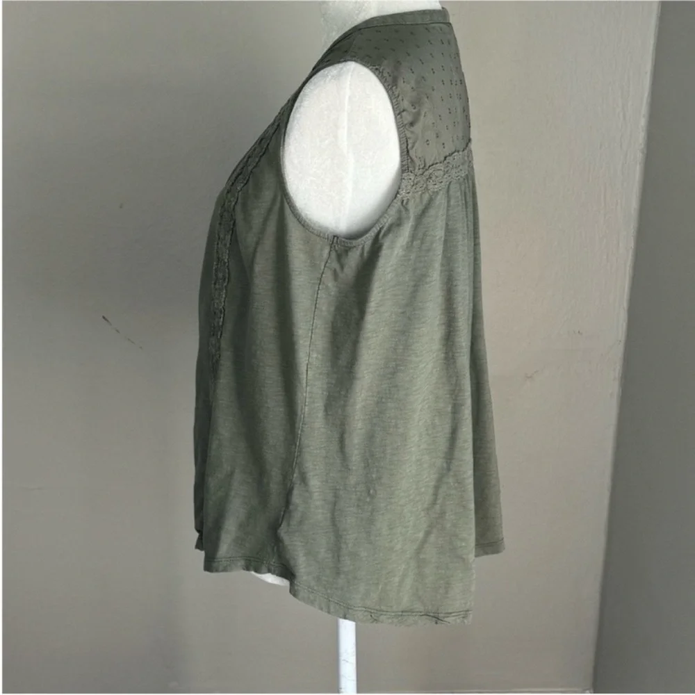 Style & Co Army Green Button Up Blouse - Picture 6 of 9